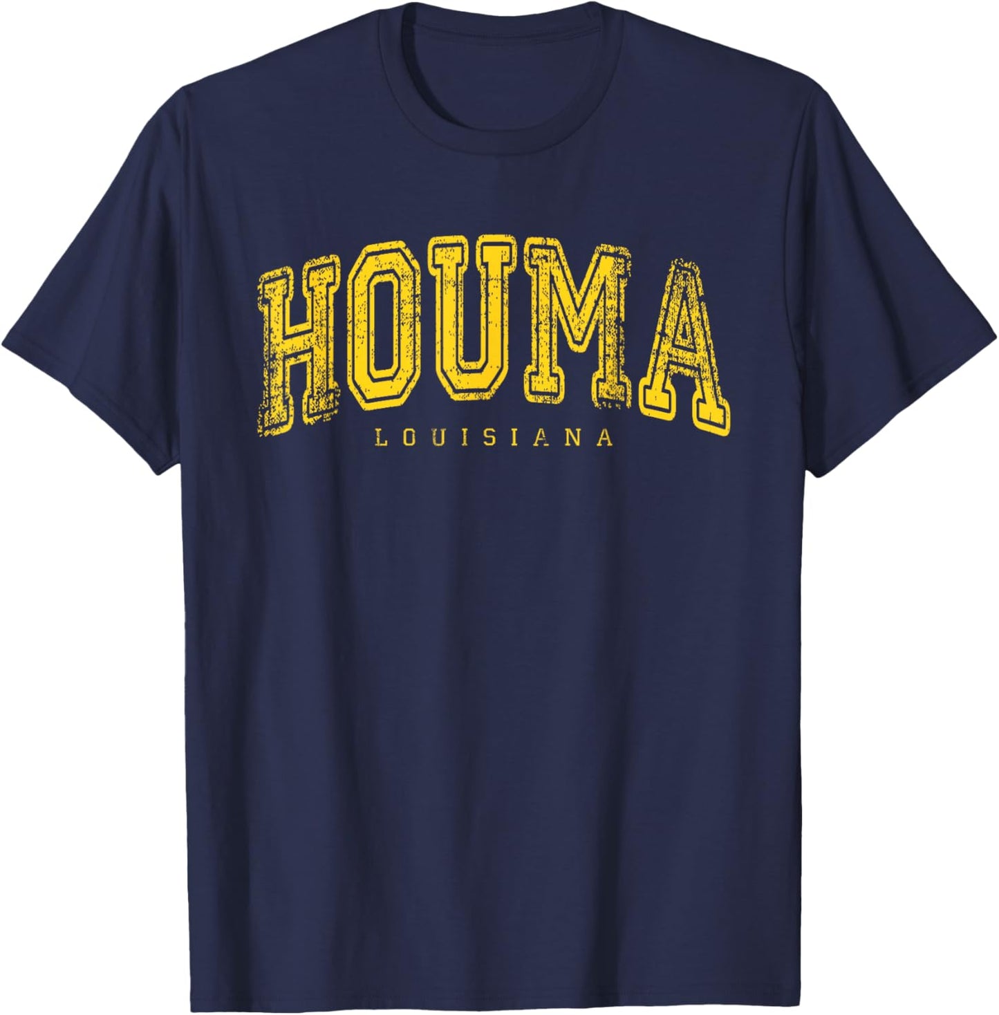 Houma Louisiana Vintage Retro US City State Travel T-Shirt - T-Shirt | Navy