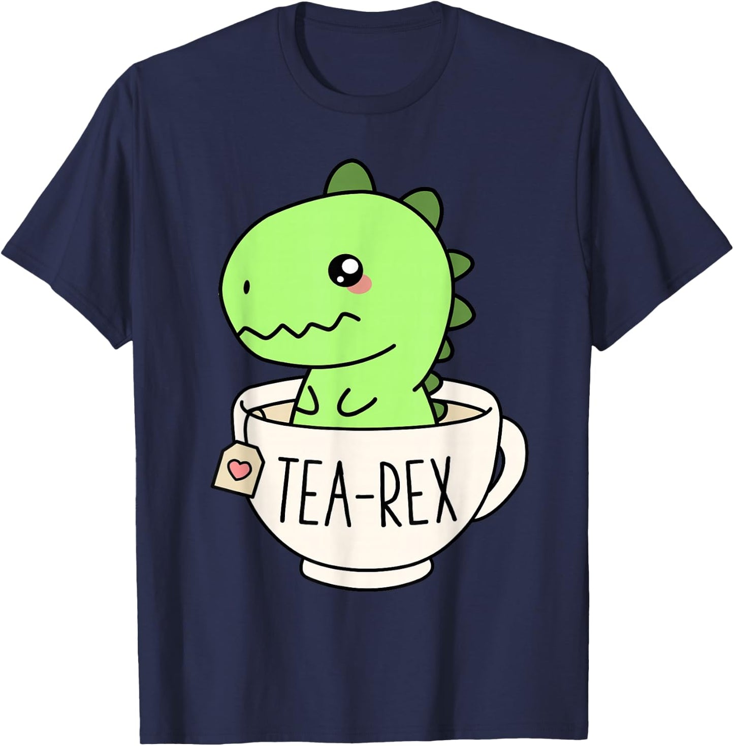 Tea-Rex Cute T-Rex Dinosaur Kawaii Funny Dino Pun T-Shirt - T-Shirt | Navy