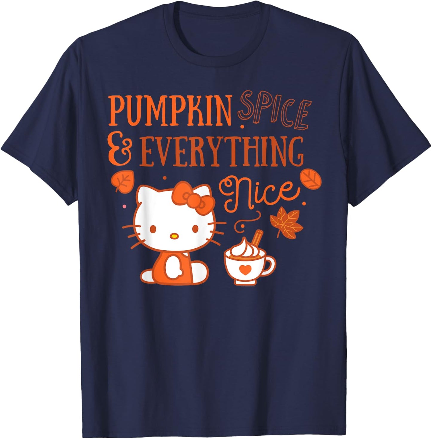 Hello Kitty Pumpkin Spice And Everything Nice T-Shirt - T-Shirt | Navy