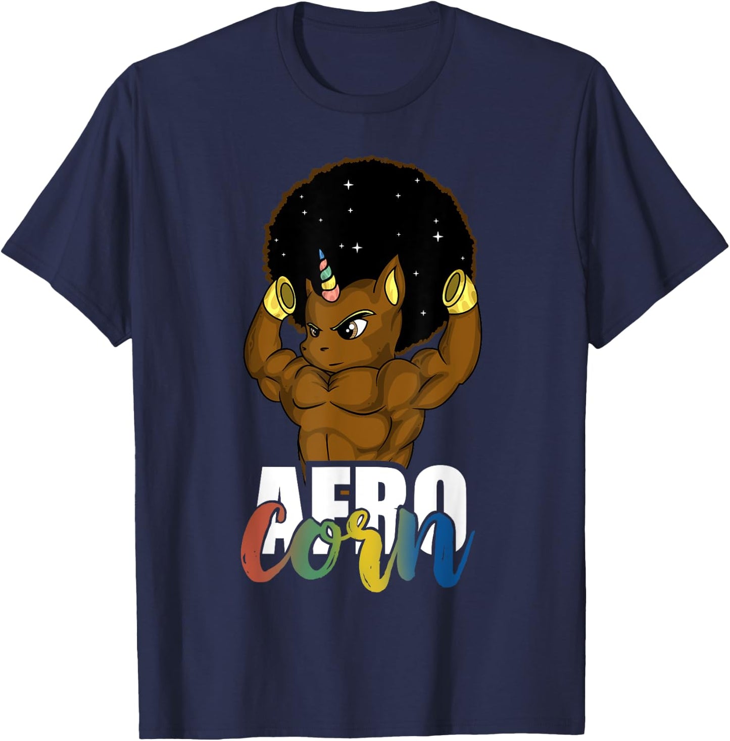 Afro Corn Afrocorn Unicorn Black History Men Boys Gift T-Shirt - T-Shirt | Navy