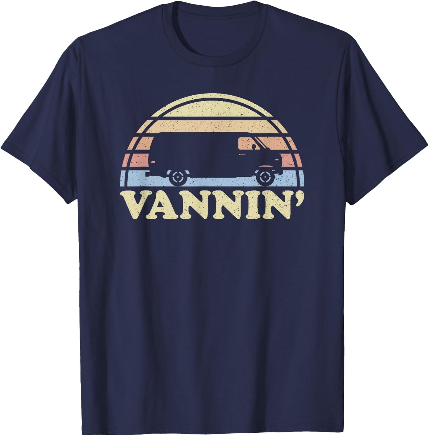 Vannin Van Life Retro Van Lovers Vanner Vantasy Camper T-Shirt - T-Shirt | Navy