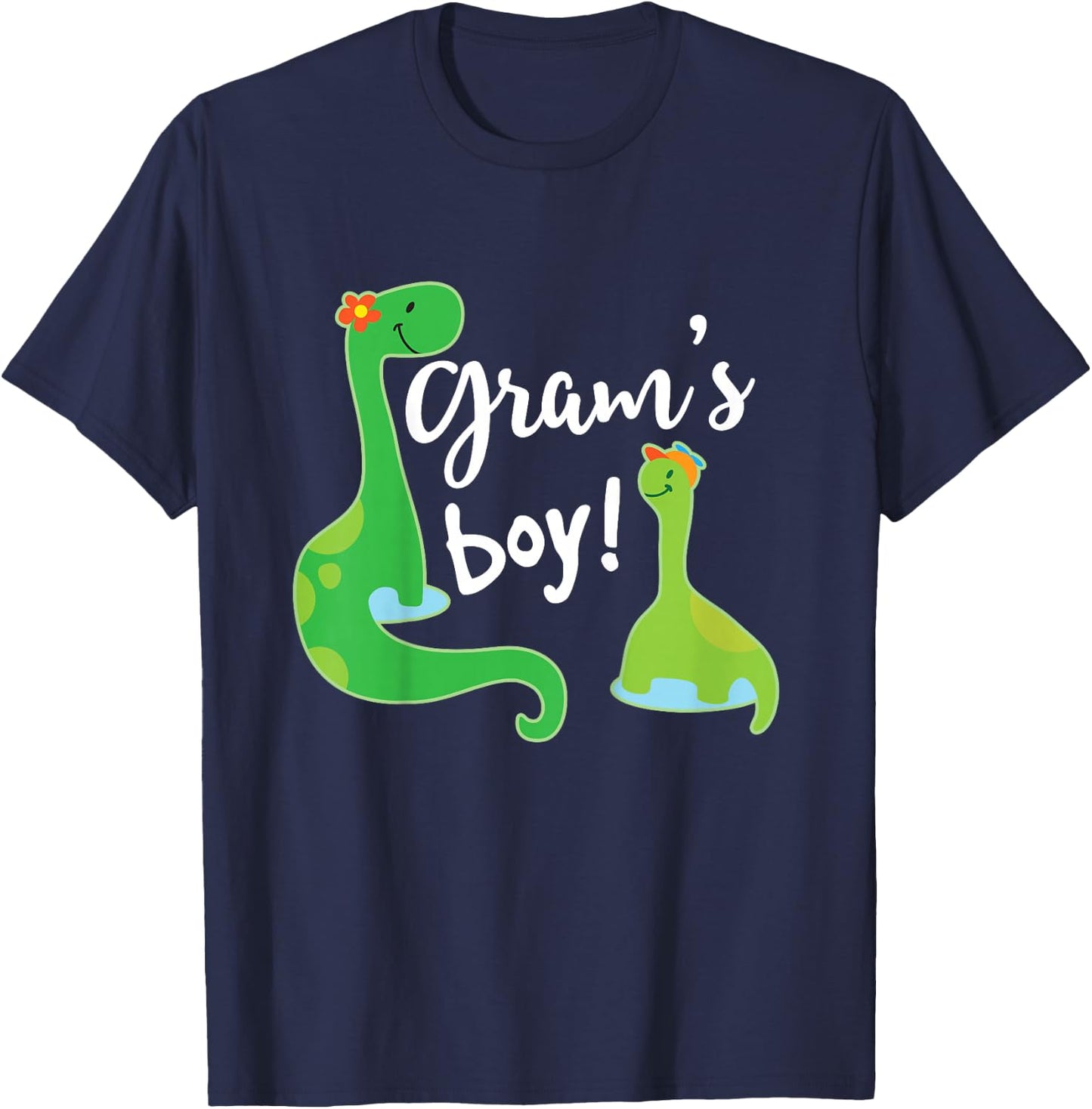 Kids Gram Loves Me Dinosaur Grandson T-Shirt - T-Shirt | Navy