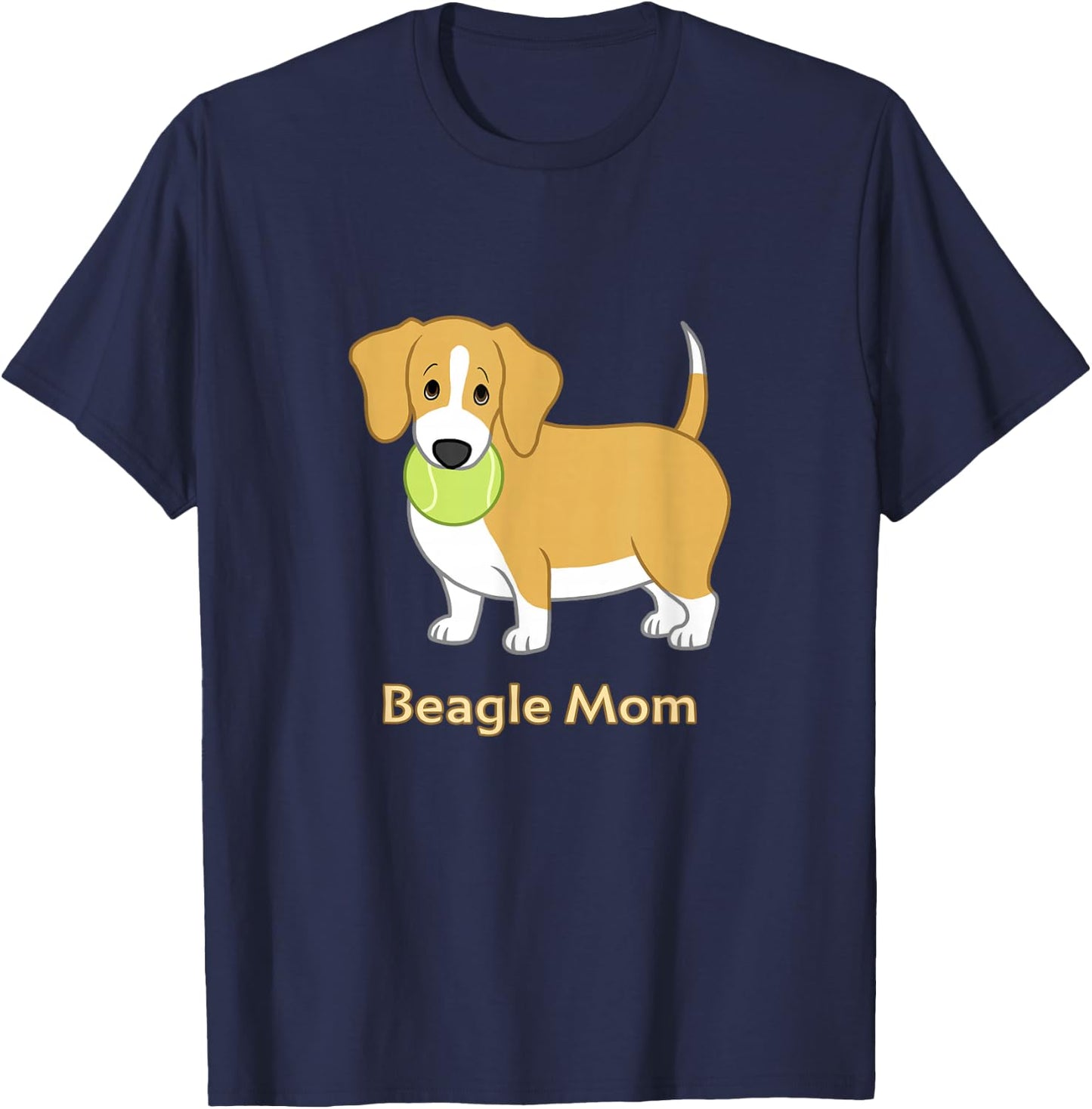 Funny Fat Lemon Yellow Beagle Mom Dog Lover T-Shirt - T-Shirt | Navy