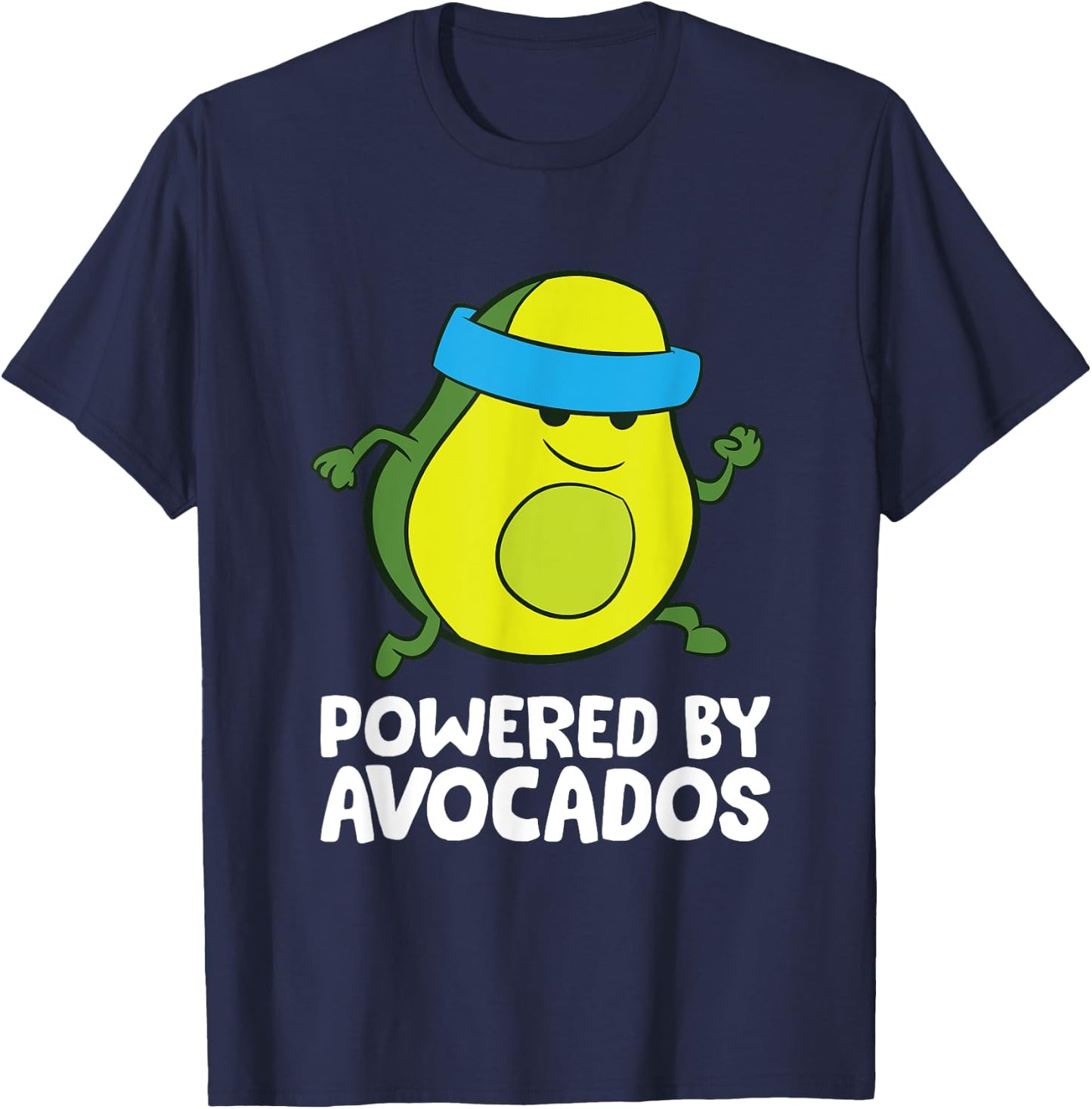 Avocado Marathon Running Avocado Powered By Avocados T-Shirt - T-Shirt | Navy