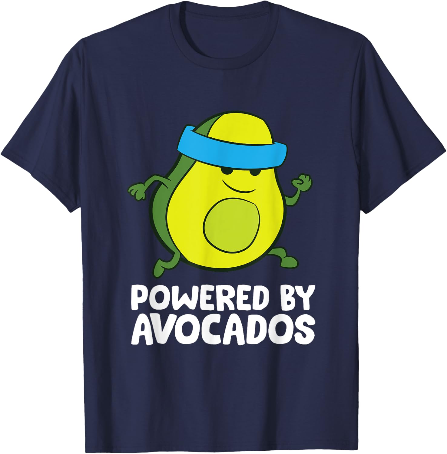 Avocado Marathon Running Avocado Powered By Avocados T-Shirt - T-Shirt | Navy