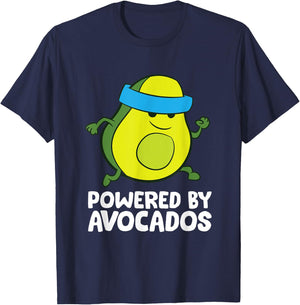Avocado Marathon Running Avocado Powered By Avocados T-Shirt - T-Shirt | Navy