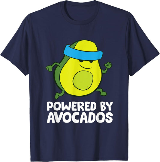 Avocado Marathon Running Avocado Powered By Avocados T-Shirt - T-Shirt | Navy