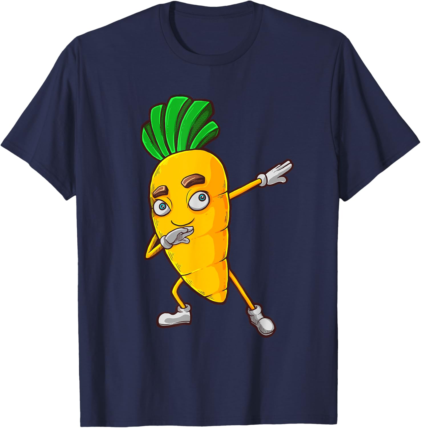 Funny Dabbing Carrot Gift | Cute Vegetable Lover Men Women T-Shirt - T-Shirt | Navy