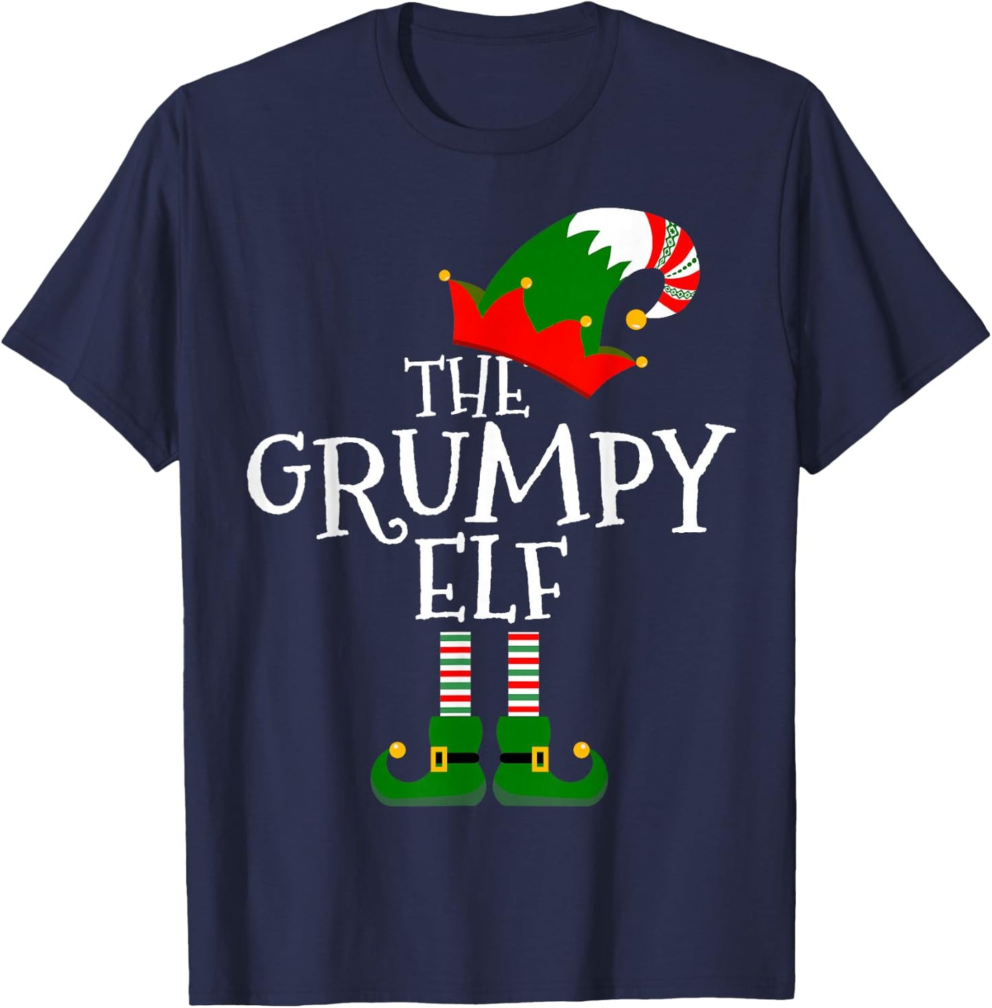 The Grumpy Elf Costume Matching Family Group Gift Christmas T-Shirt - T-Shirt | Navy