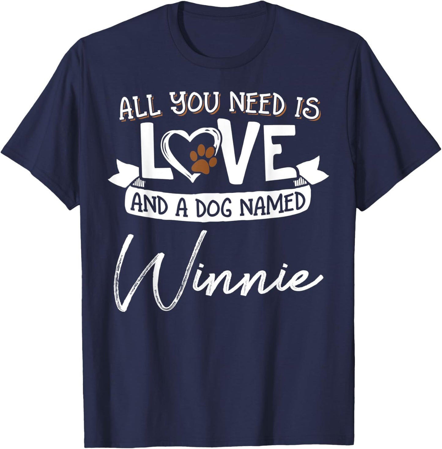 Cute Dog Named Winnie Shirt and Men T-Shirt - T-Shirt | Navy