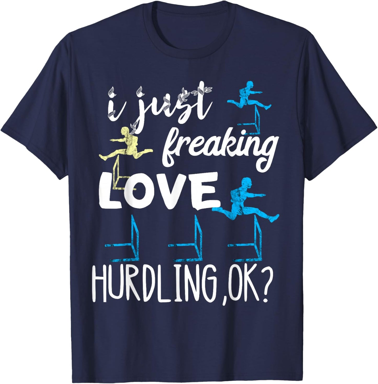 Hurdles Running Light Tathlet Hurdles Hurdles Athletes T-Shirt - T-Shirt | Navy