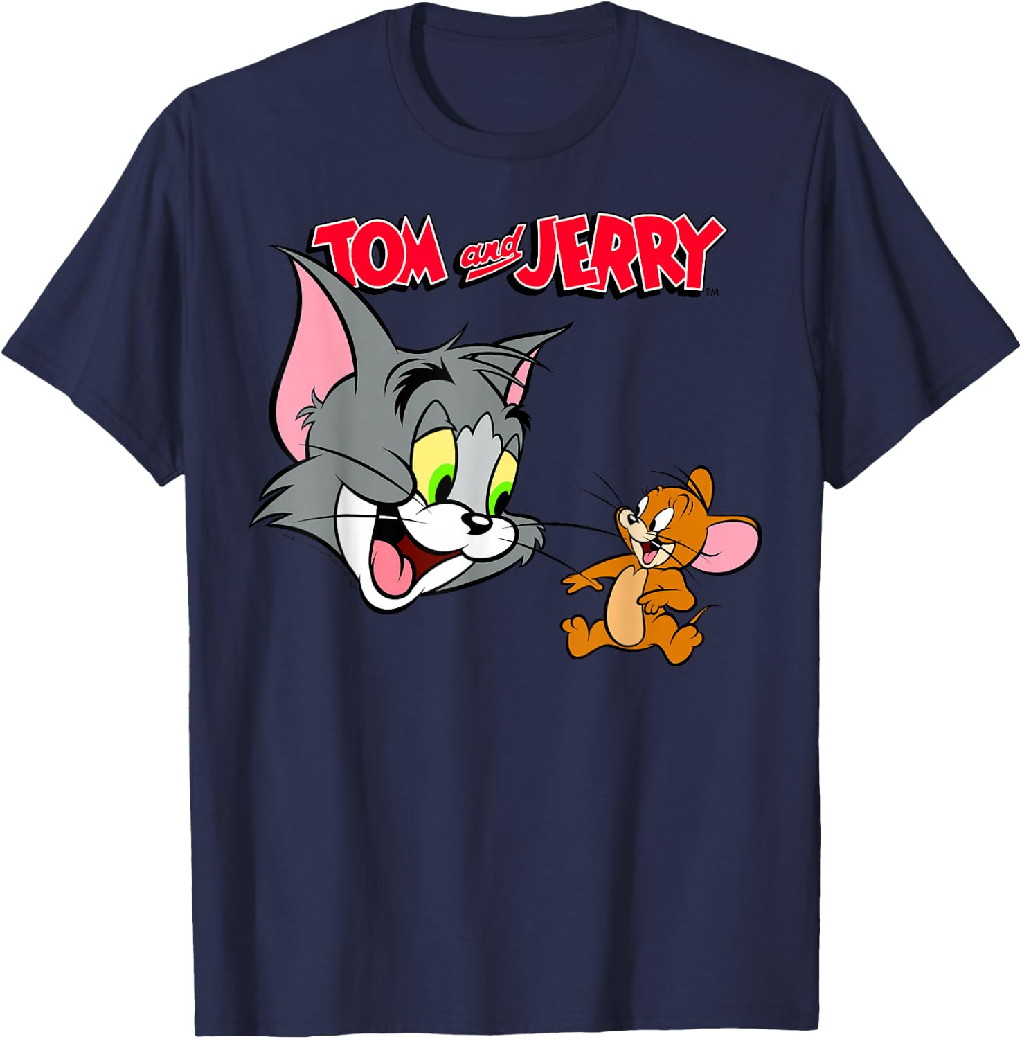 Tom and Jerry Logo Portrait T-Shirt - T-Shirt | Navy