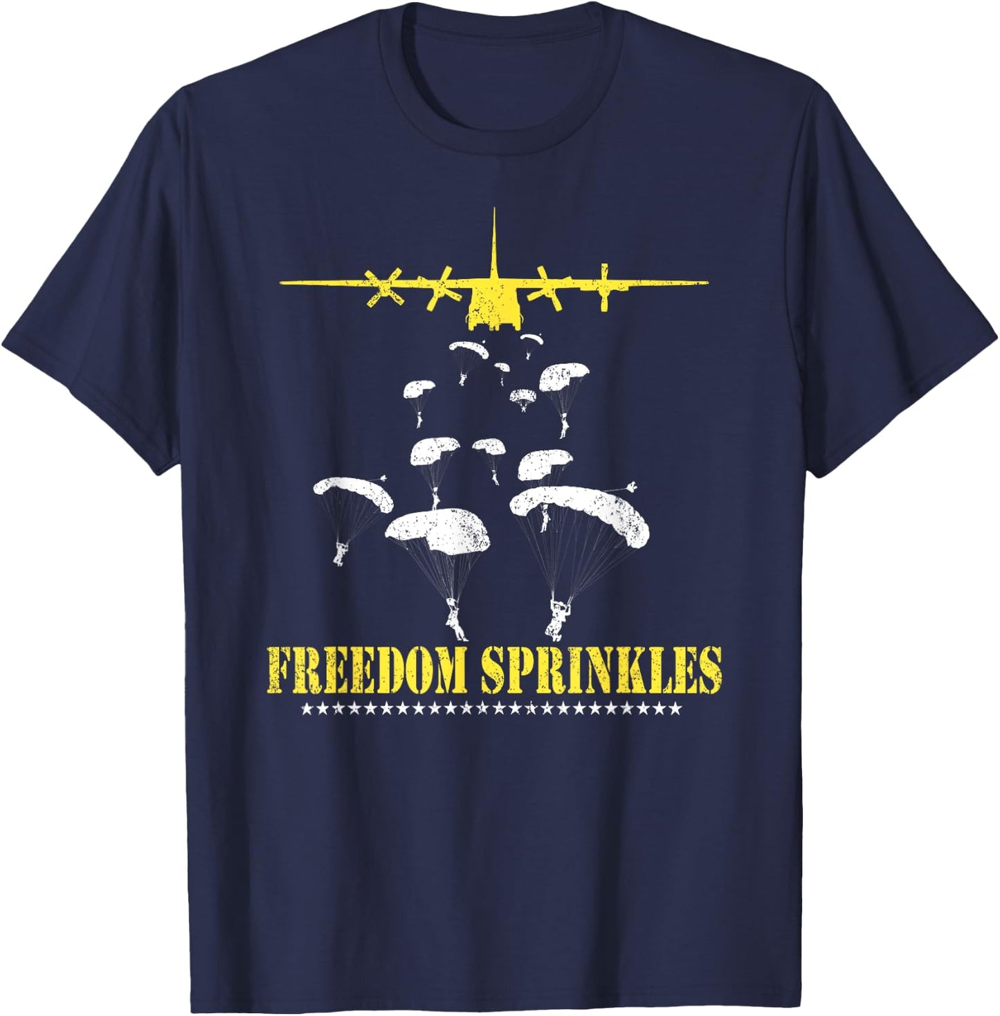 Army Paratrooper Freedom Sprinkles 82nd 101st Airborne T-Shirt - T-Shirt | Navy