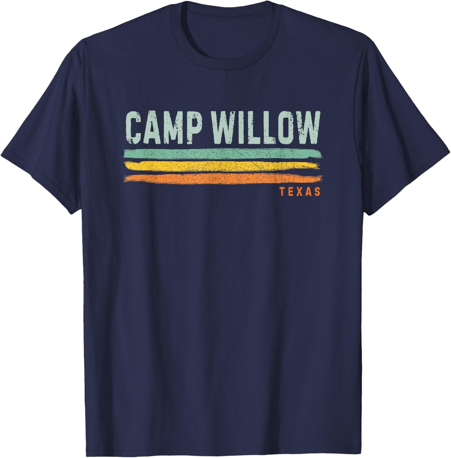 Vintage Stripes Camp Willow TX T-Shirt - T-Shirt | Navy