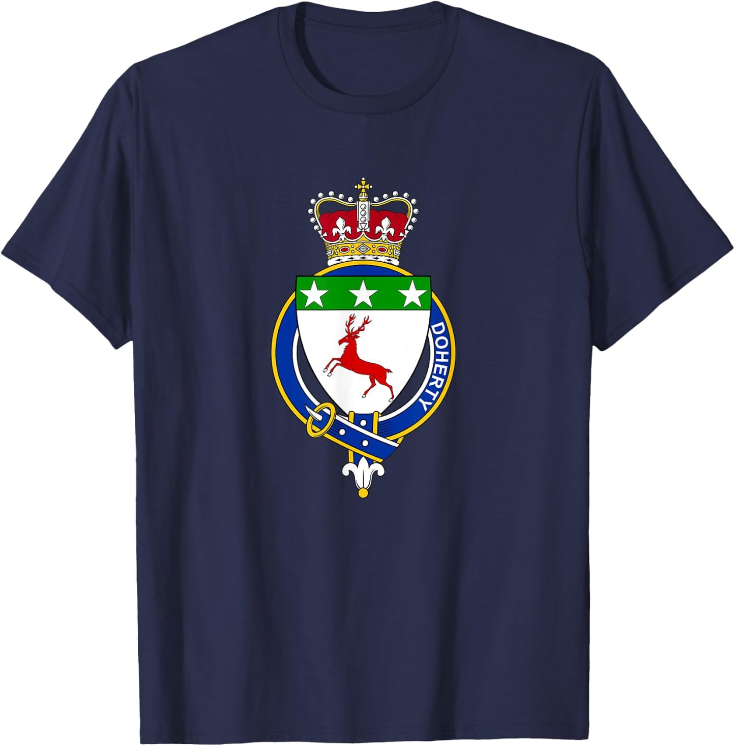 Doherty Coat of Arms - Family Crest T-Shirt - T-Shirt | Navy