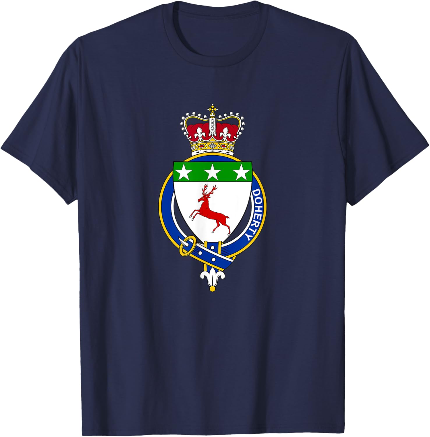 Doherty Coat of Arms - Family Crest T-Shirt - T-Shirt | Navy