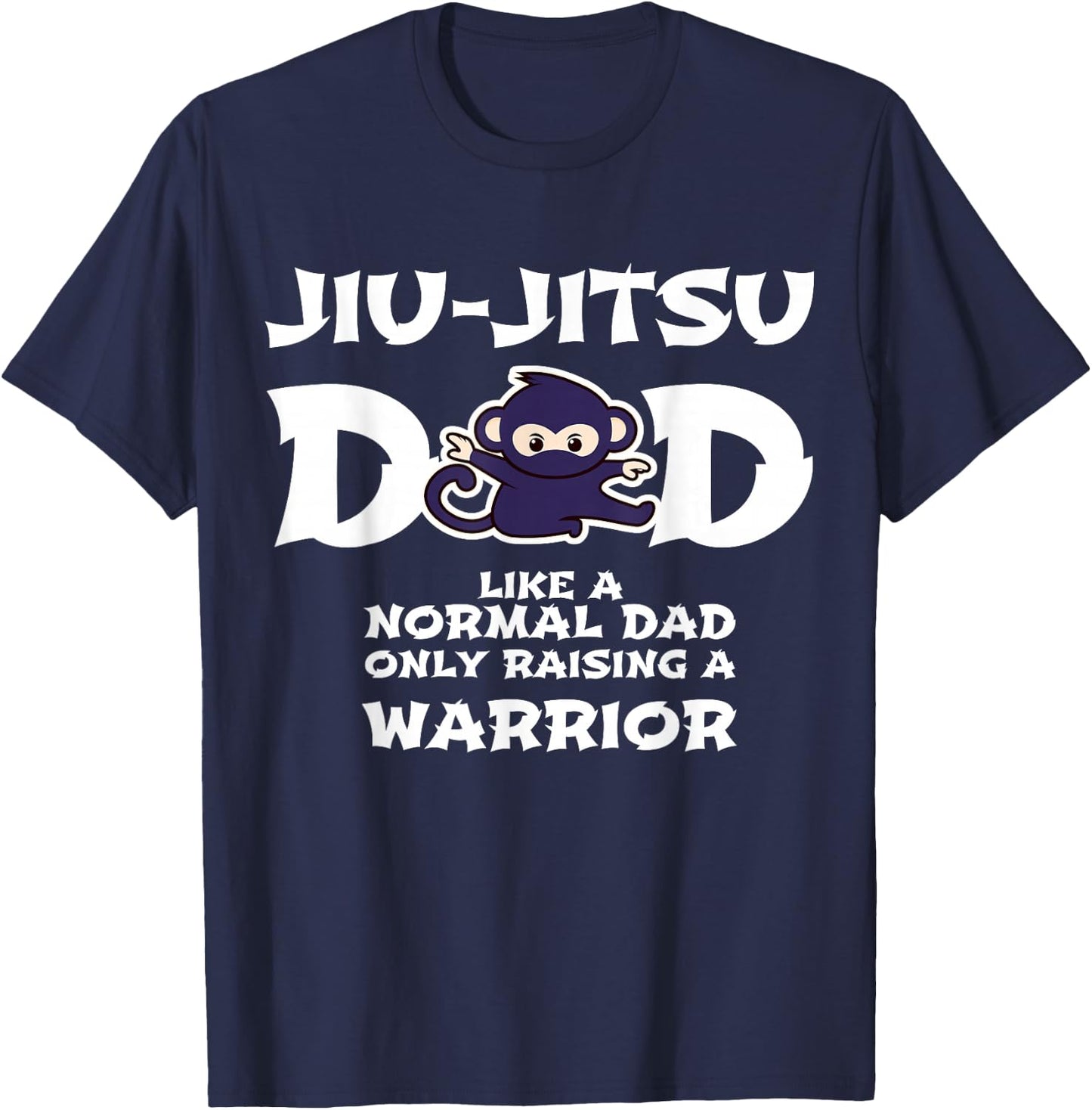 Jiu jitsu Dad Raising a Warrior Funny Fathers Day Jiu-jitsu T-Shirt - T-Shirt | Navy