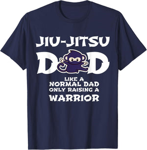 Jiu jitsu Dad Raising a Warrior Funny Fathers Day Jiu-jitsu T-Shirt - T-Shirt | Navy