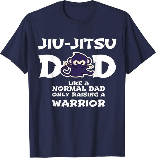 Jiu jitsu Dad Raising a Warrior Funny Fathers Day Jiu-jitsu T-Shirt - T-Shirt | Navy