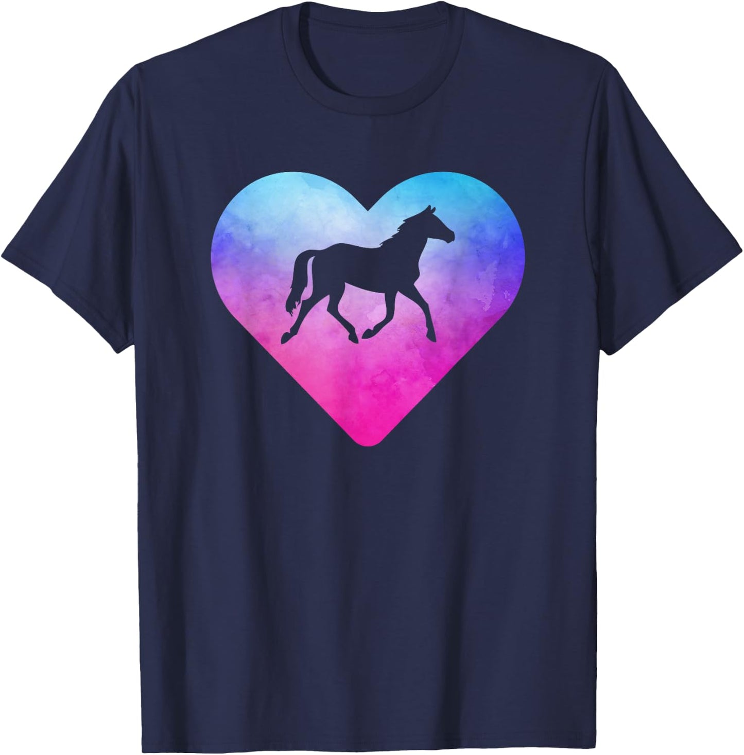 Women or Girls Horse T-Shirt - T-Shirt | Navy