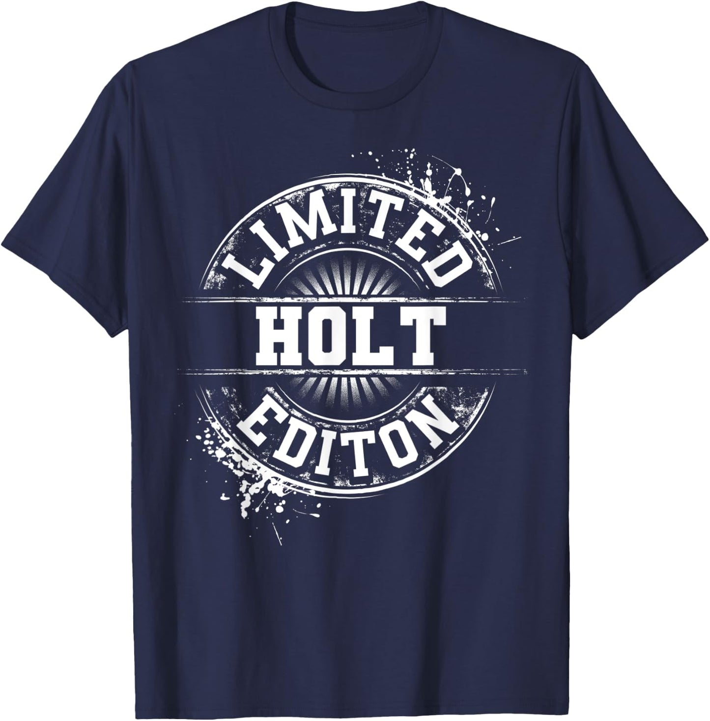HOLT Funny Surname Family Tree Birthday Reunion Gift T-Shirt - T-Shirt | Navy