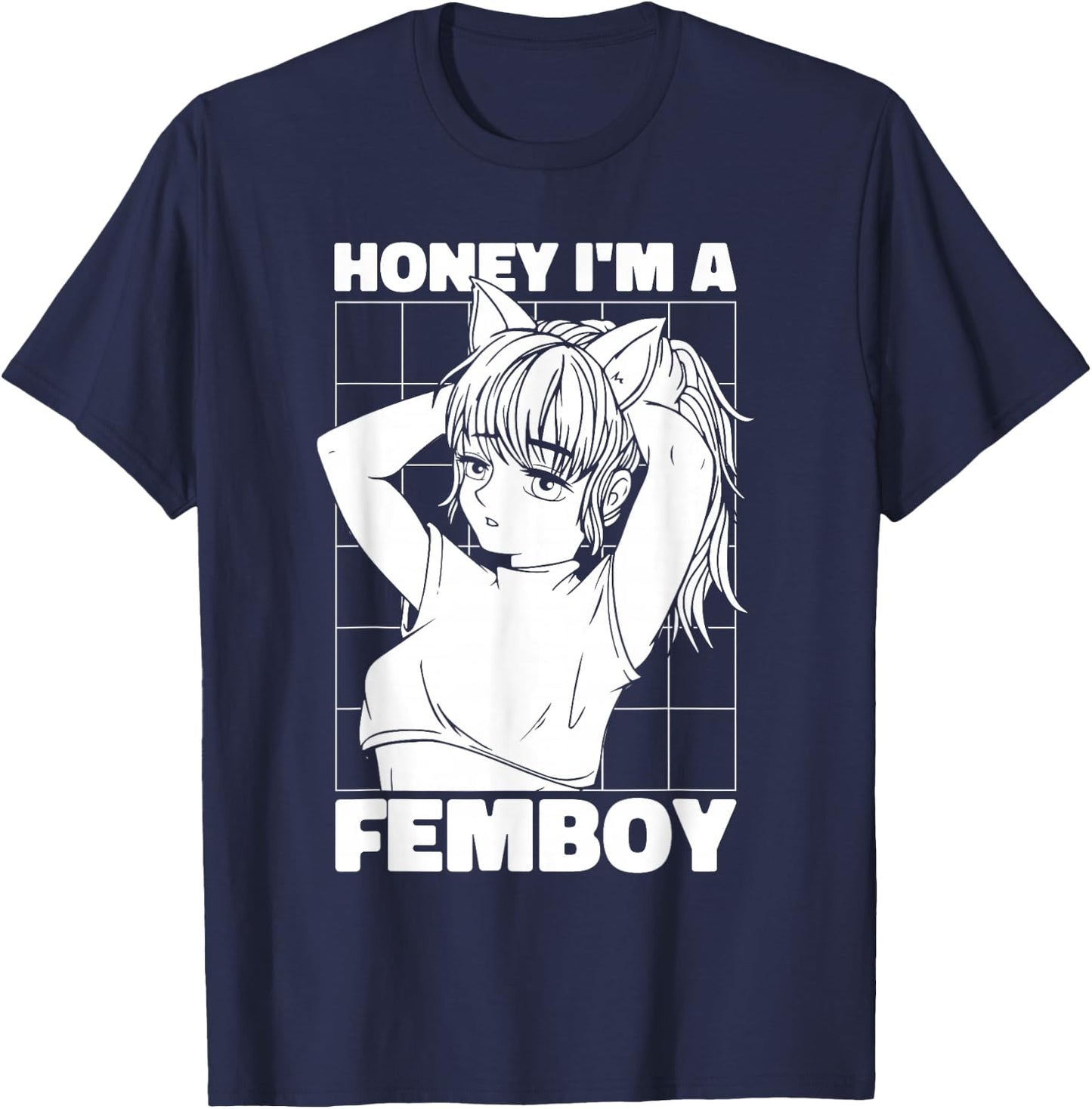 Manga Kawaii Cosplay Otaku - Japanese Japan Femboy Anime T-Shirt - T-Shirt | Navy