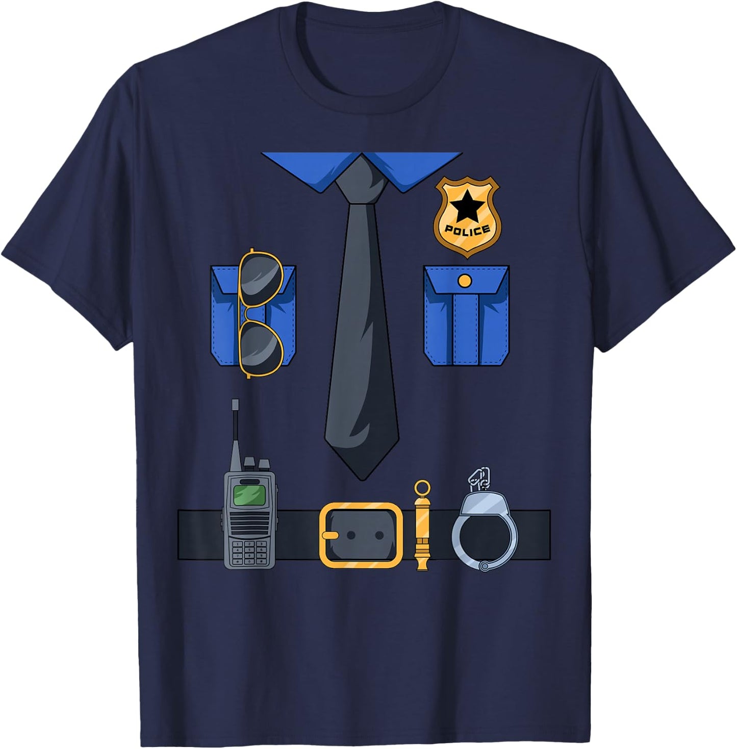 Police Officer Costume Policeman Enforcer Policewoman Cop T-Shirt - T-Shirt | Navy