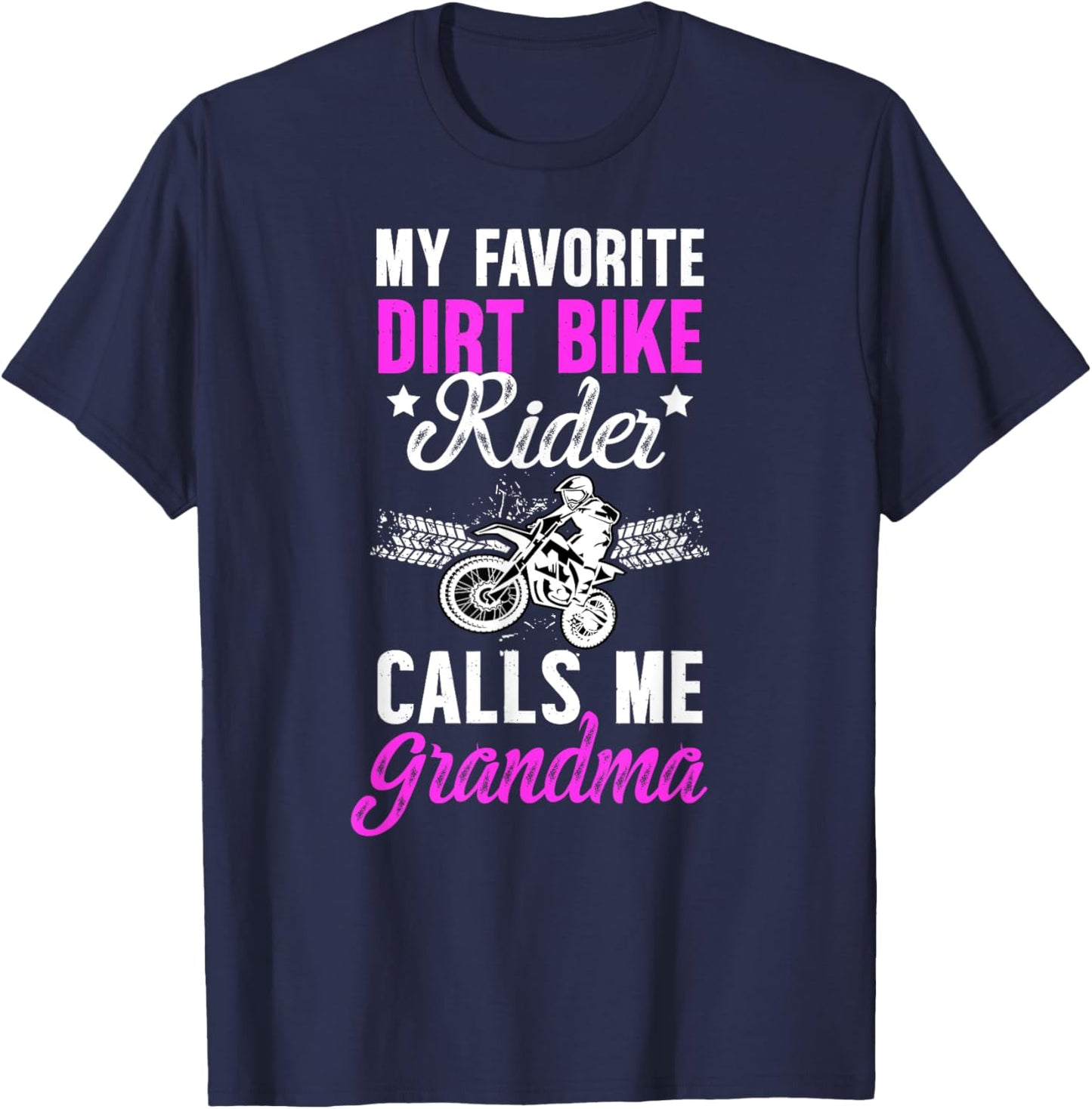 Proud Dirt Bike Grandma Of A Dirt Biker Grandmother T-Shirt - T-Shirt | Navy