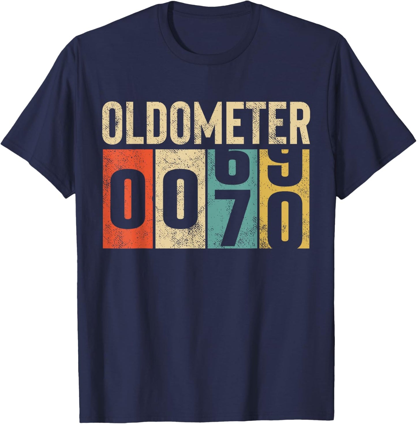 Funny 70 Years Old Oldometer Vintage 70th Birthday Odometer T-Shirt - T-Shirt | Navy