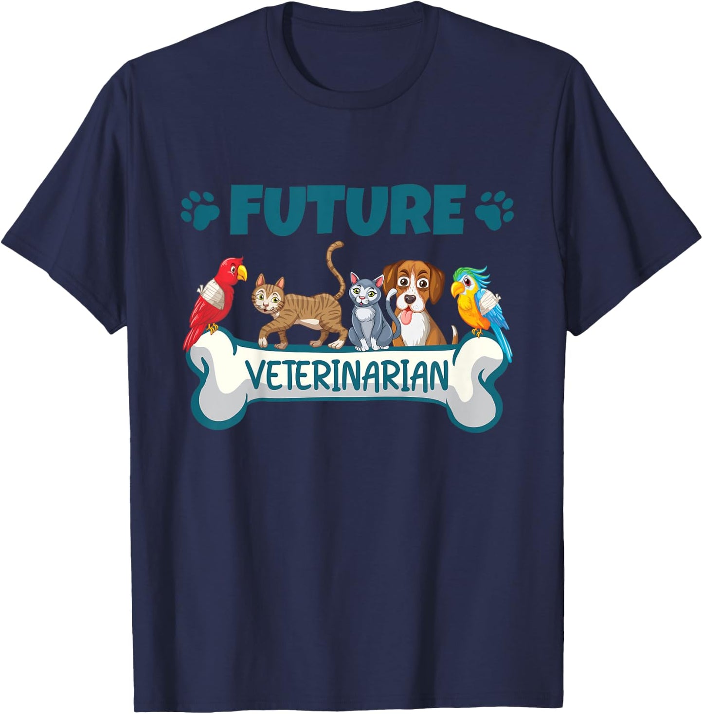 Kids Future Veterinarian For Kids Boys Girls And Toddlers T-Shirt - T-Shirt | Navy