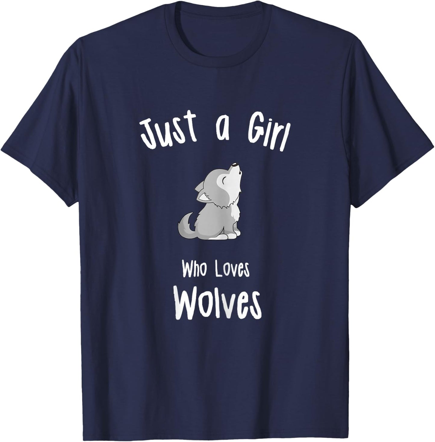 Wolf Shirt for Girls | Girls Wolf T-Shirt - T-Shirt | Navy