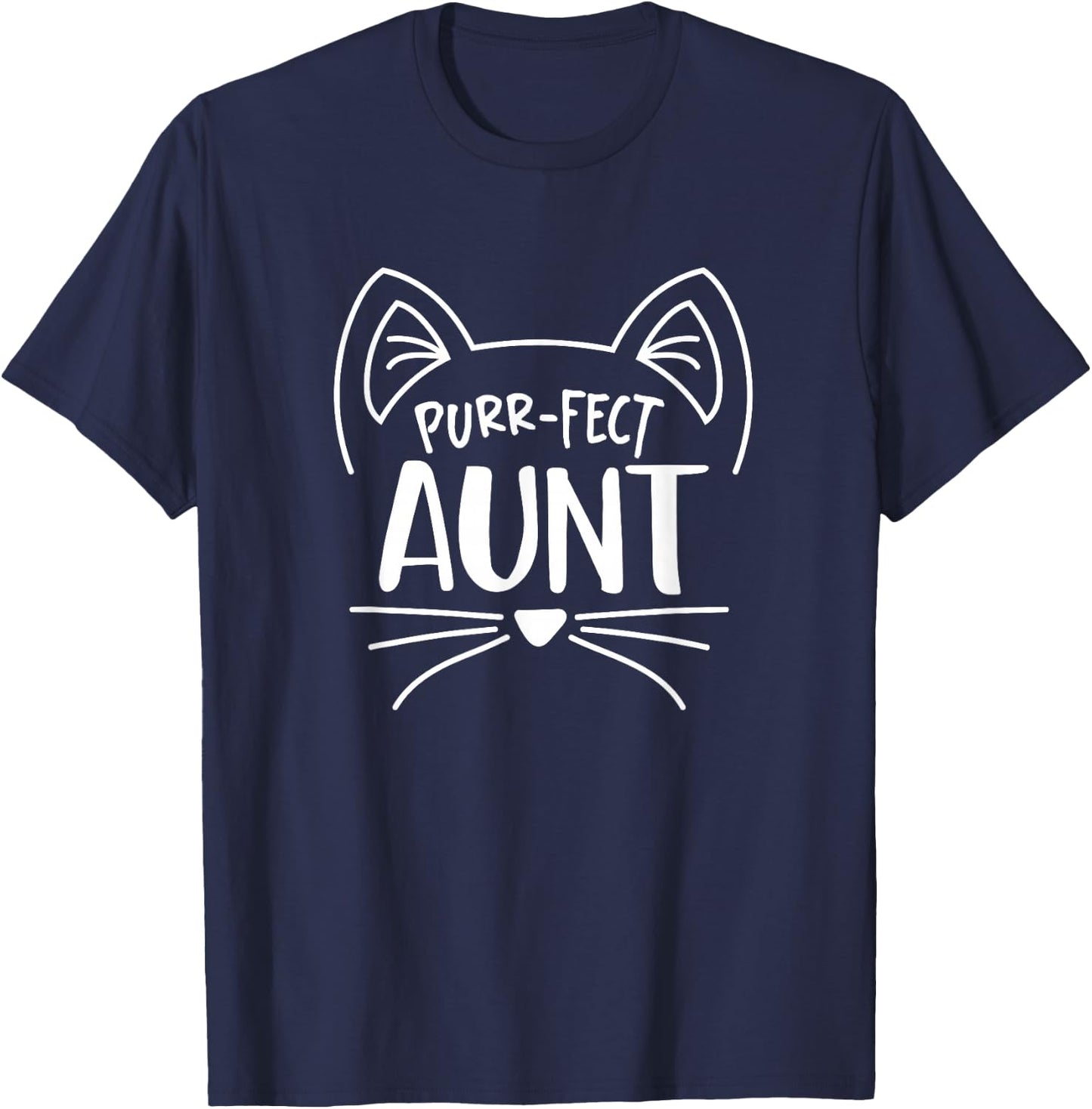 Purr-fect Aunt Gift aunties cat lovers T-Shirt - T-Shirt | Navy