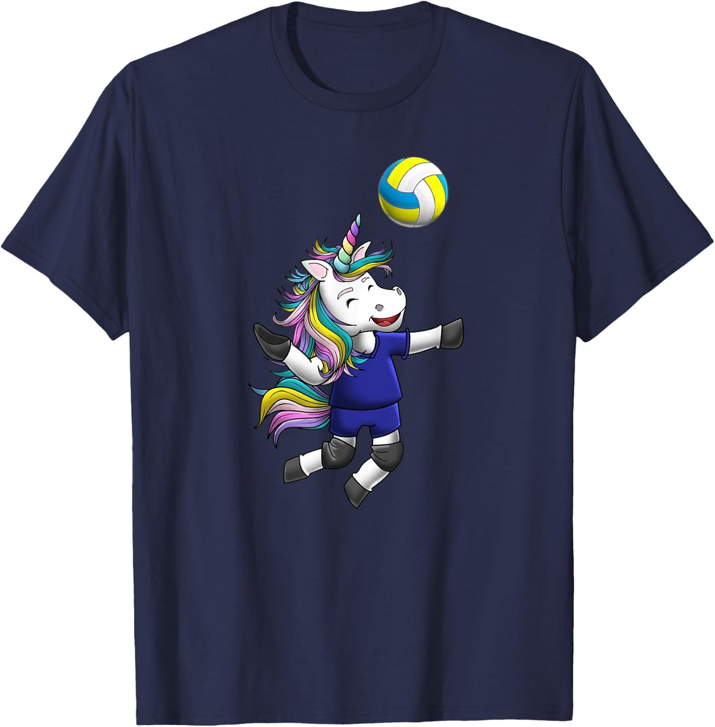 Girls Volleyball Shirt Unicorn Love Funny Magical Team Gift T-Shirt - T-Shirt | Navy