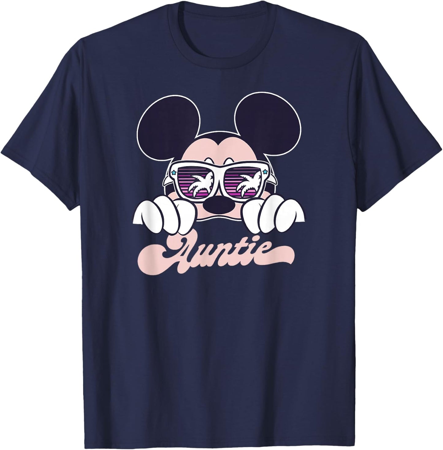 Disney Mickey and Friends Mickey Summer Vibes Auntie Logo T-Shirt - T-Shirt | Navy