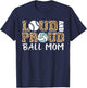 Loud And Proud Ball Mom Leopard Baseball Volleyball Mom T-Shirt - T-Shirt | Navy
