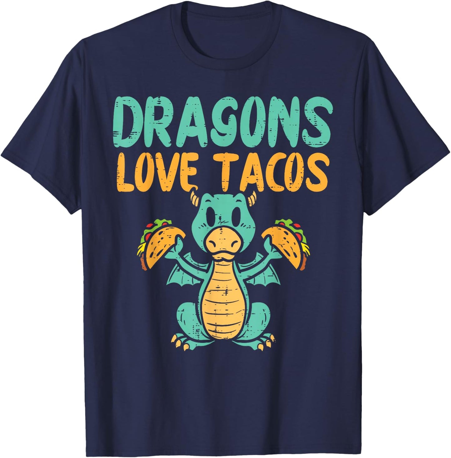 Dragons Love Tacos Cute Cinco De Mayo Mexican Food Kids Boys T-Shirt - T-Shirt | Navy