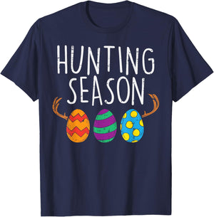 Hunting Season Eggs Deer Funny Easter Day Egg Hunt Hunter T-Shirt - T-Shirt | Navy