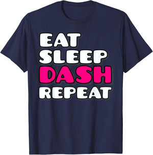 Eat Sleep Dash Repeat Video Game Geometry Video Gamer T-Shirt - T-Shirt | Navy