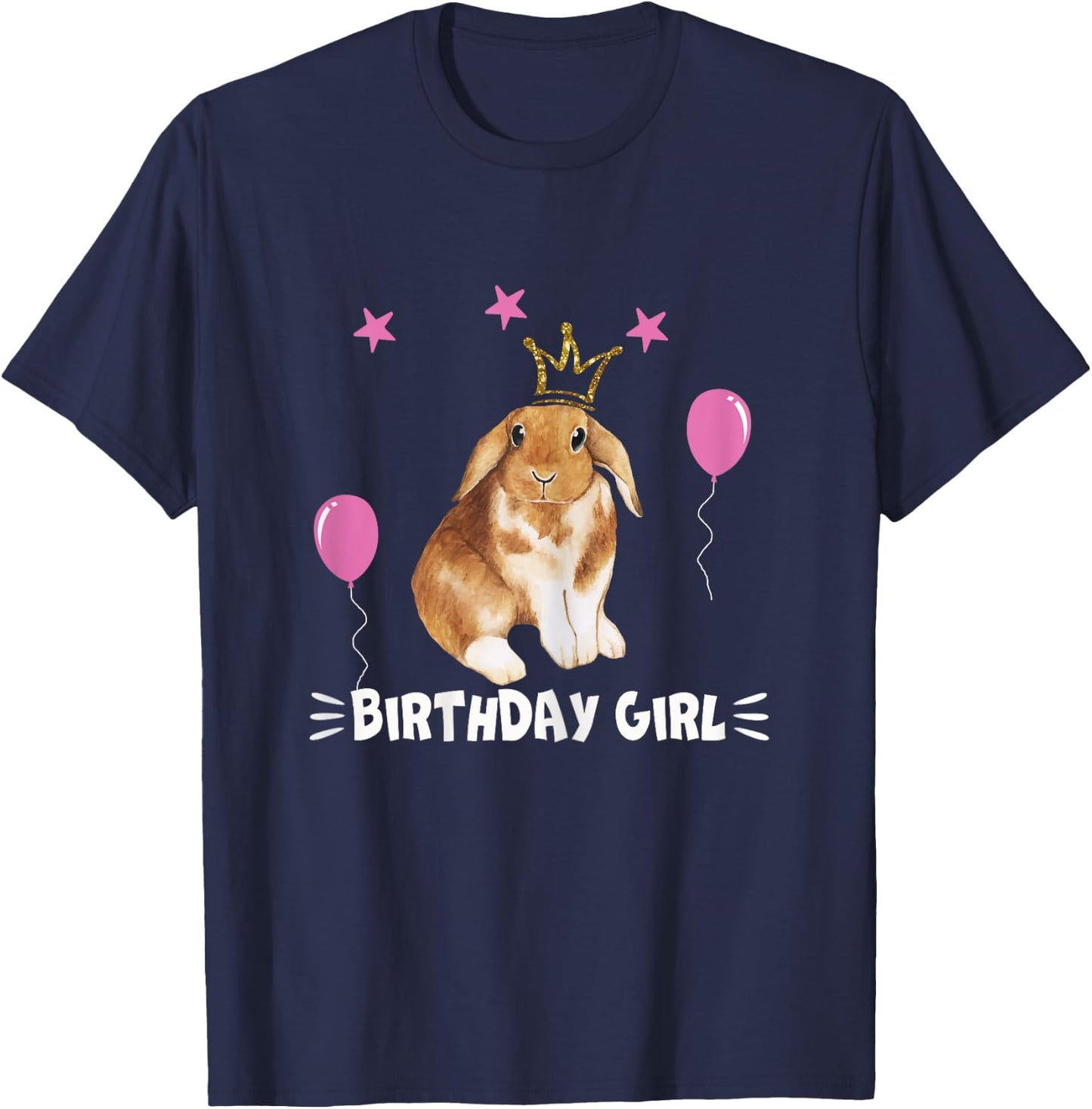 Little Birthday Girl shirt Bunny Princess Cute Rabbit gift T-Shirt - T-Shirt | Navy