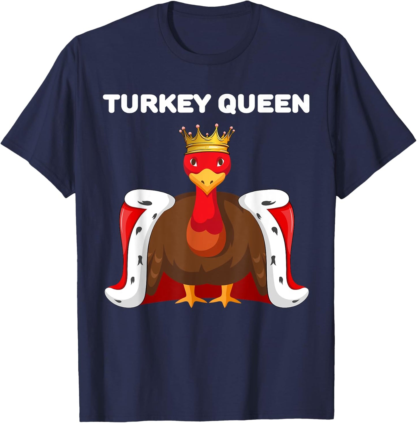 Turkey Queen | Turkey | Girls Turkey T-Shirt - T-Shirt | Navy