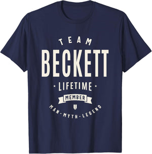 Team Beckett Lifetime Member Funny Name Beckett T-Shirt - T-Shirt | Navy