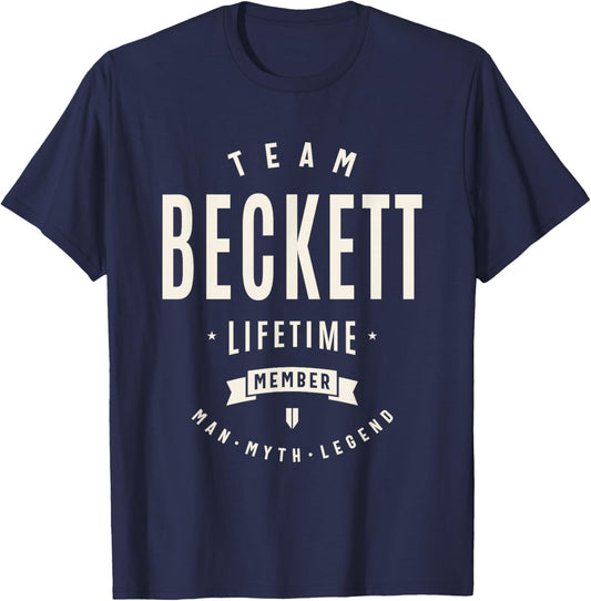 Team Beckett Lifetime Member Funny Name Beckett T-Shirt - T-Shirt | Navy