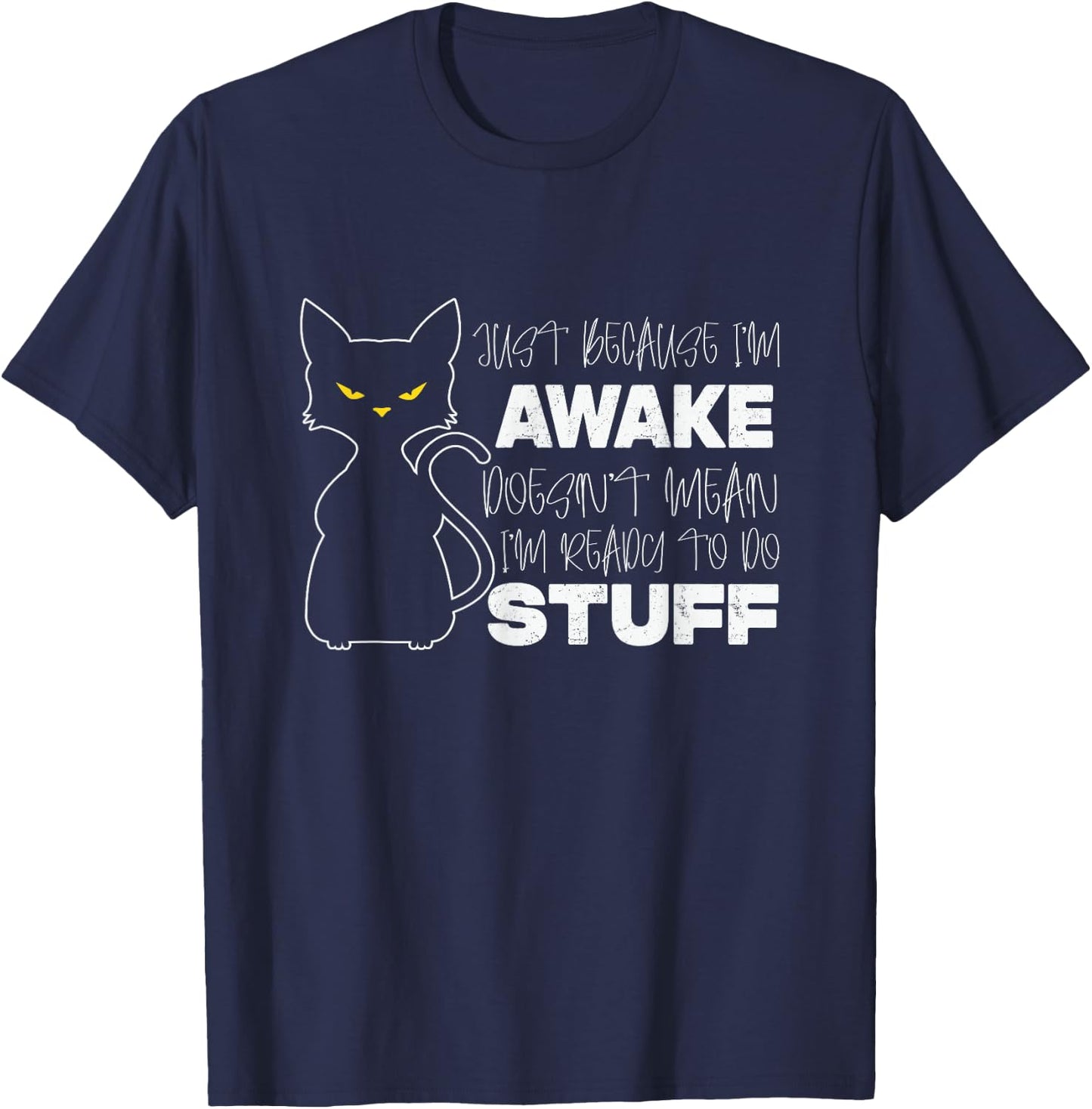 Cat Lover Lazy Graphic Men Girls Boys Kids Cats T-Shirt - T-Shirt | Navy