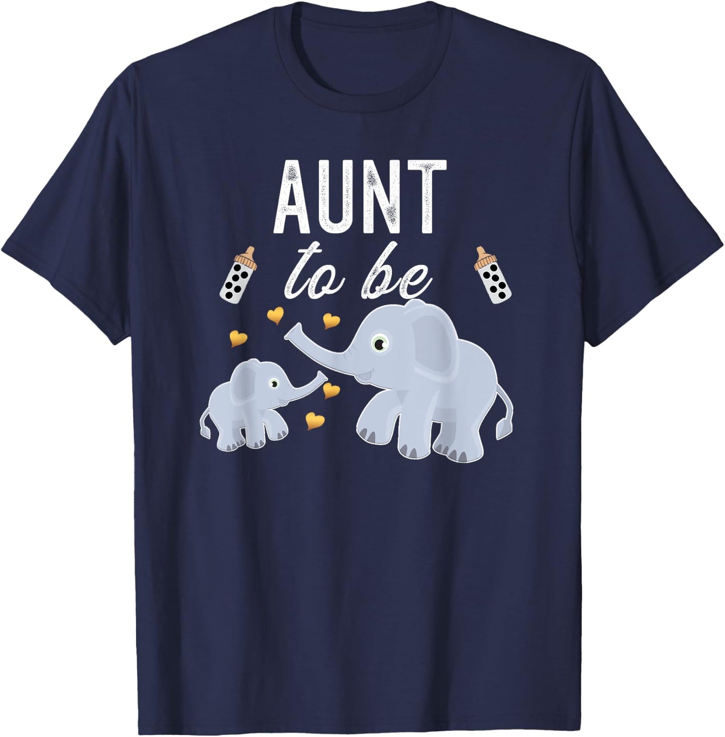 Aunt To Be Elephant Baby Shower Aunt T-Shirt - T-Shirt | Navy