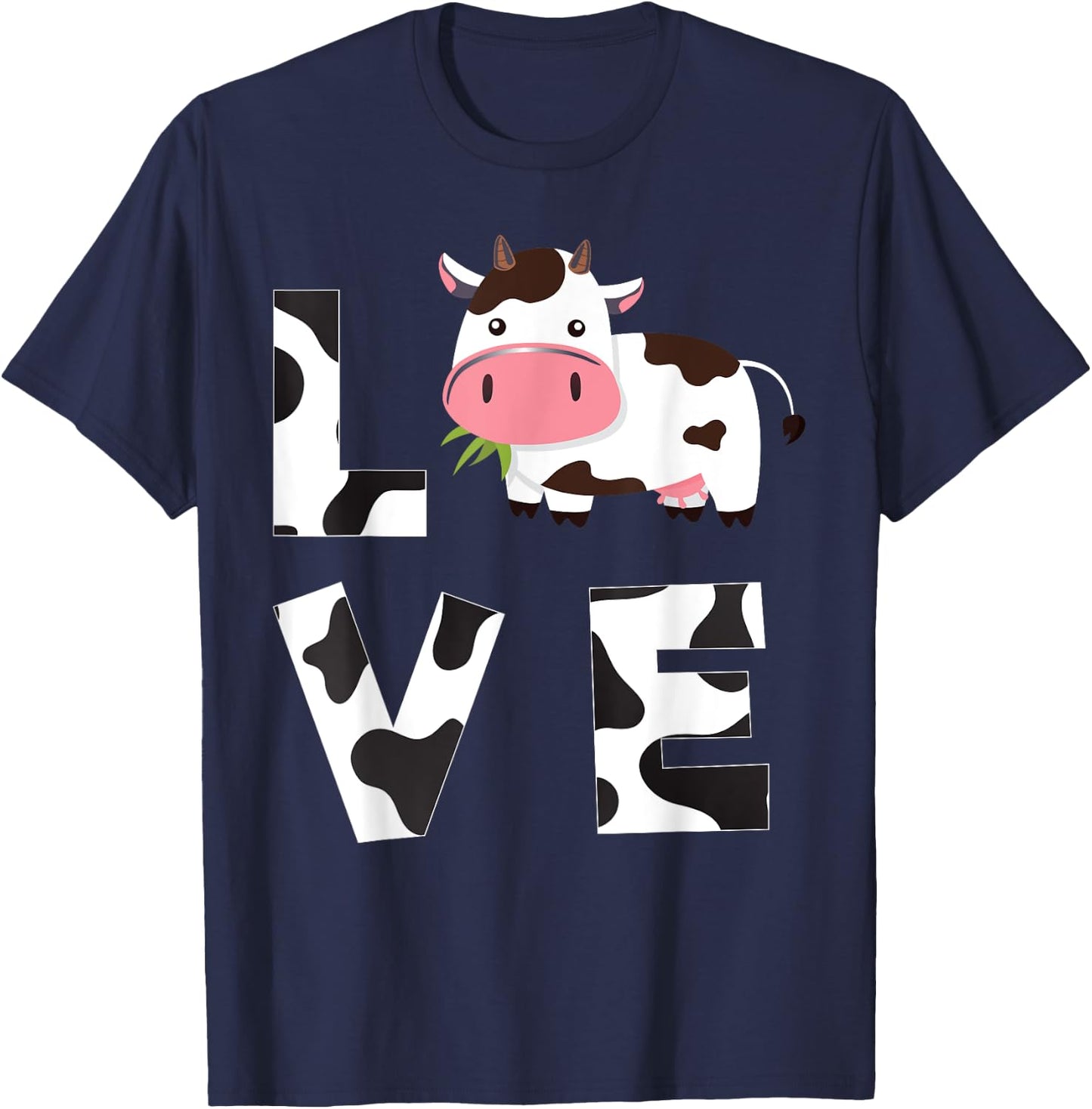 Farmer Farming Cute Farm Animal Lover Kids Gift Love Cow T-Shirt - T-Shirt | Navy