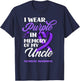 I Wear Purple In Memory Of My Uncle Overdose Awareness T-Shirt - T-Shirt | Navy
