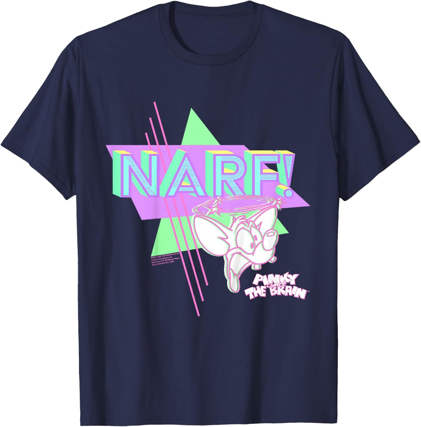 Pinky And The Brain Pinky Narf Neon T-Shirt - T-Shirt | Navy