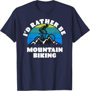 I'D Rather Be Mountain Biking T-Shirt - T-Shirt | Navy