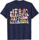 It's Beautiful-Day For Learning Retro Teacher Students Women T-Shirt - T-Shirt | Navy