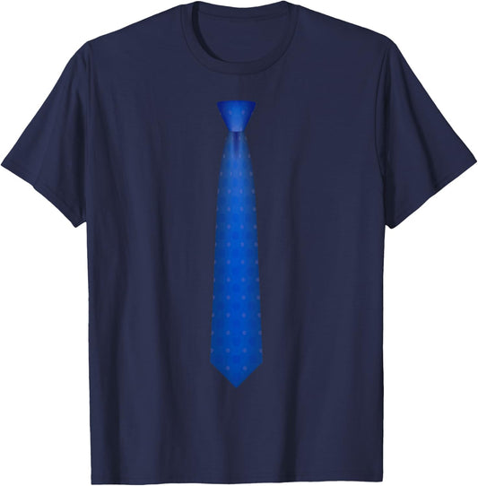 Blue Tie, Necktie Funny Dress Graphic T-Shirt - T-Shirt | Navy